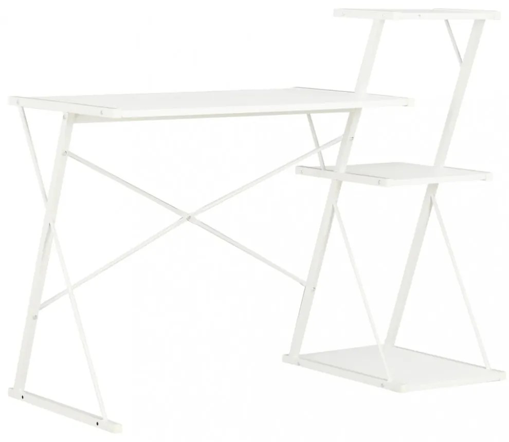 fehér íróasztal polccal 116 x 50 x 93 cm