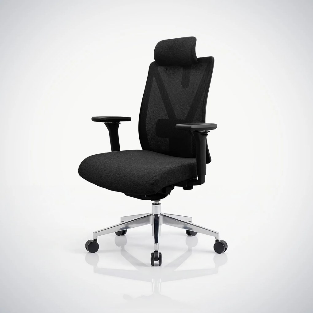 Ergonómikus, forgó irodai szék hálós háttámlával, fekete: VECTOR