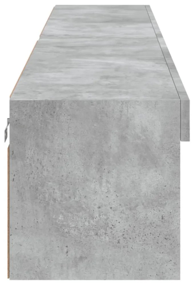 2 db betonszürke TV-szekrény LED-világítással 100x30x30 cm