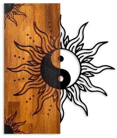 Fali dekoráció 50x58 cm jin jang fa/fém