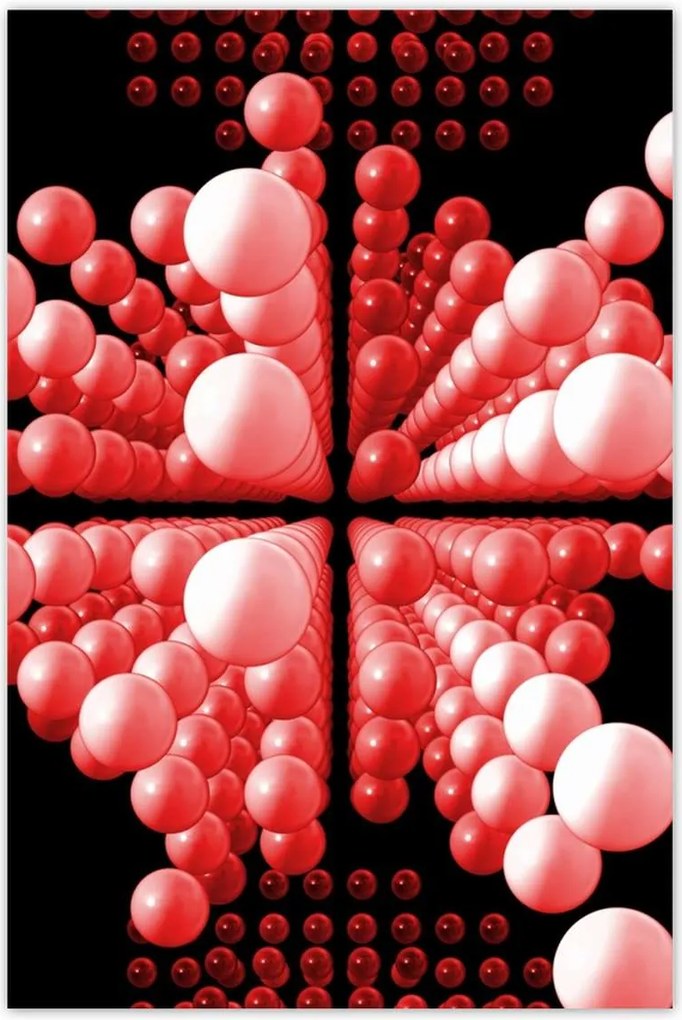 Poszterek 80x120 Piros Matrix golyók