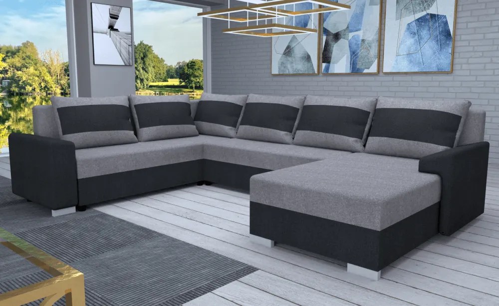 Univerzális ülőgarnitúra, sötétszürke/szürke, ANDRES U UNI