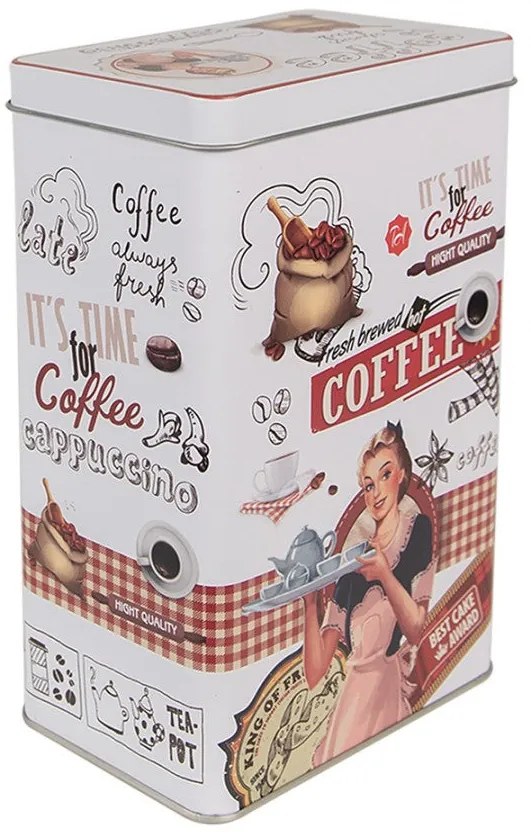 Retro konyhai kávés fémdoboz Fresh brewed coffee