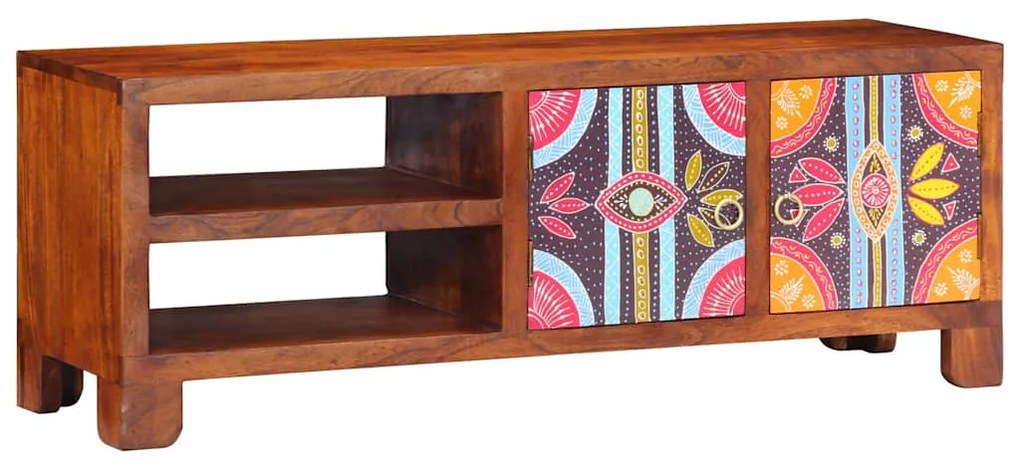 tömör akácfa többszínű TV-szekrény 110x30x40