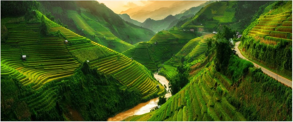 Kép - Mu Cang Chai rizsteraszok (120x50 cm)