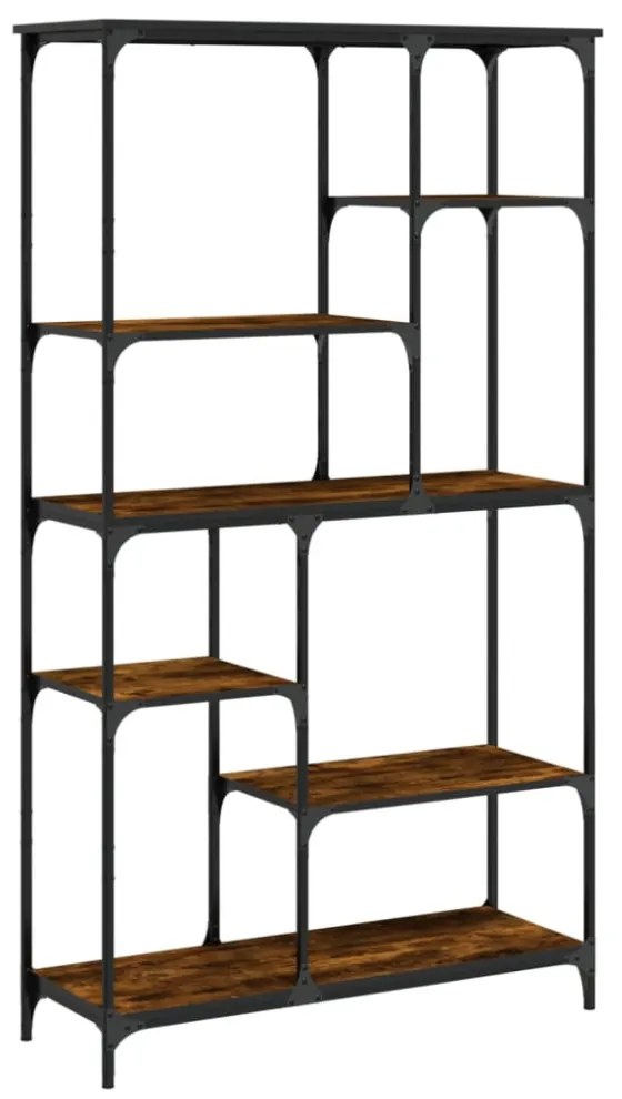 füstölt tölgy szerelt fa és acél könyvespolc 99 x 35,5 x 176 cm