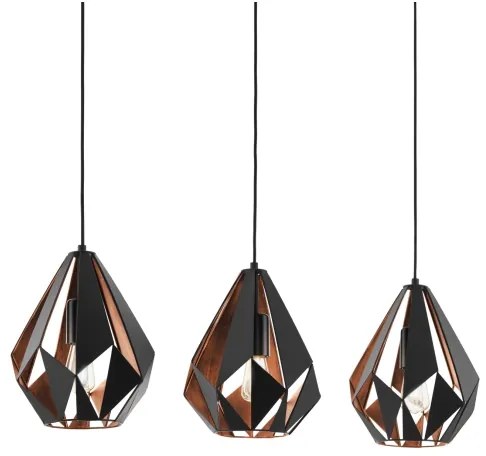 Eglo 49991 - Függeszték CARLTON 1 3xE27/60W/230V