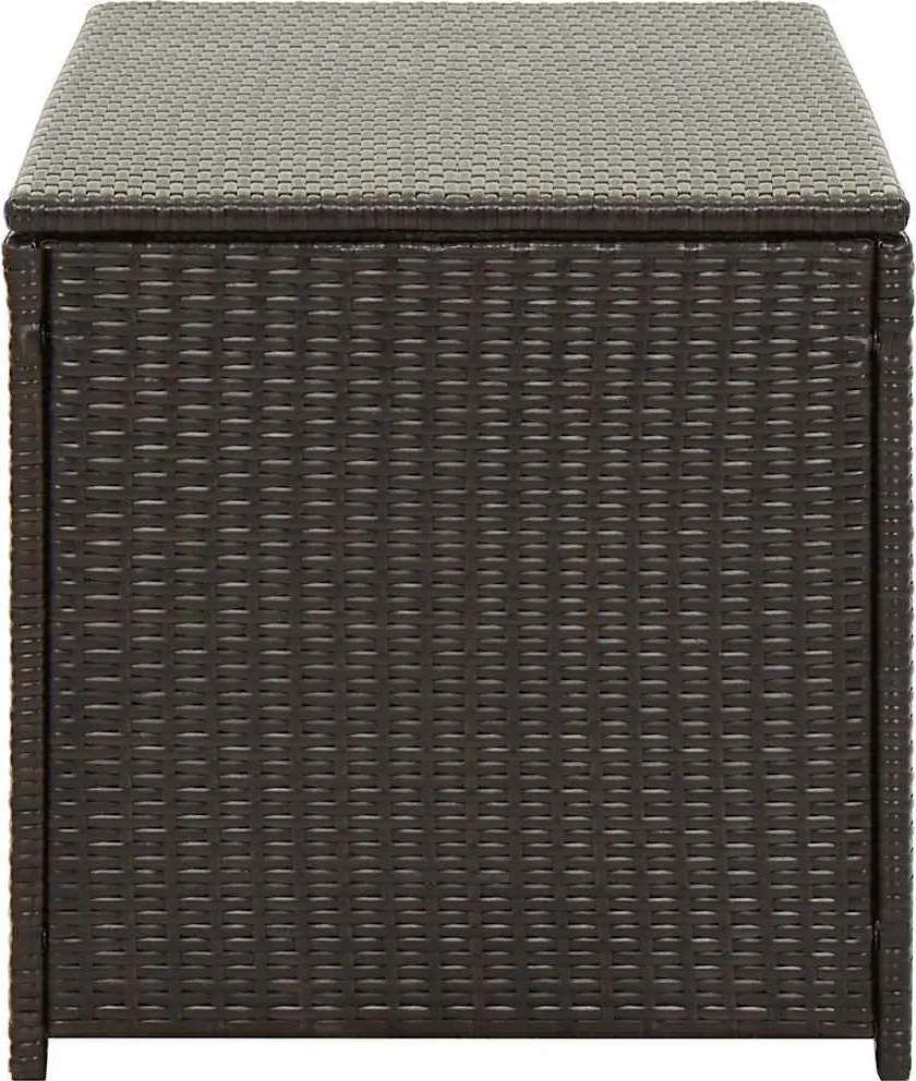 Barna Polyrattan Kerti Tárolóláda 100 X 50 X 50 Cm