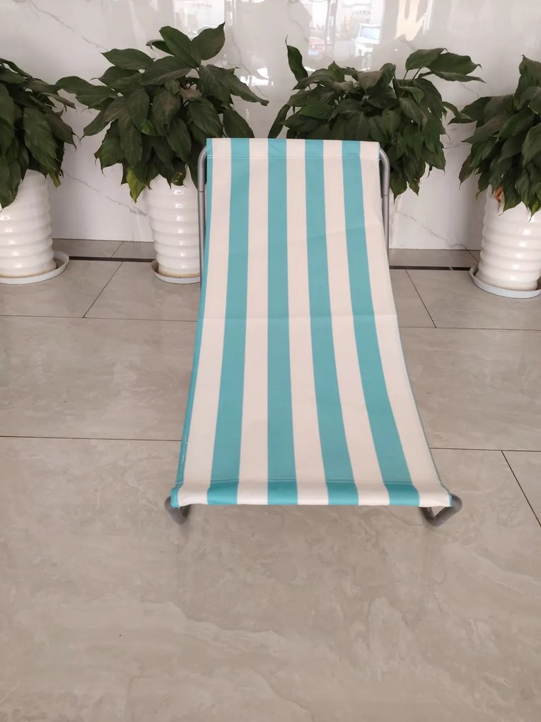 Összecsukható strandnyugágy SAND, türkiz csíkokkal
