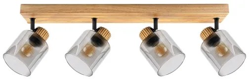 Brilagi - HYGGE spotlámpa 4xE14/15W/230V fa/füstszínű