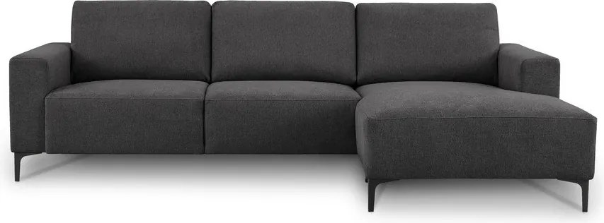 Antracitszürke zsenília sarokkanapé (jobb oldali-heverő résszel) Fabian – Scandic