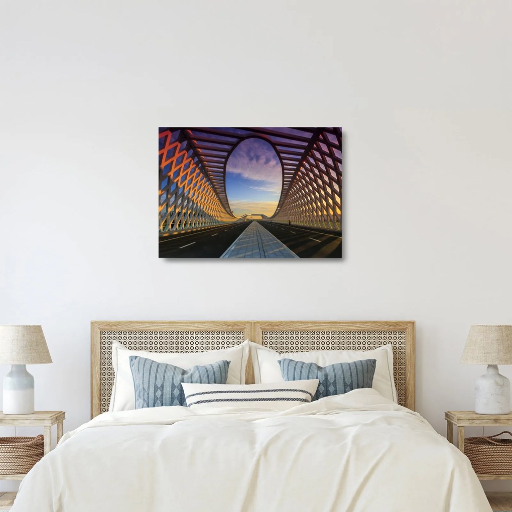 A modern hídépítészet képe (üvegen) (70x50 cm)