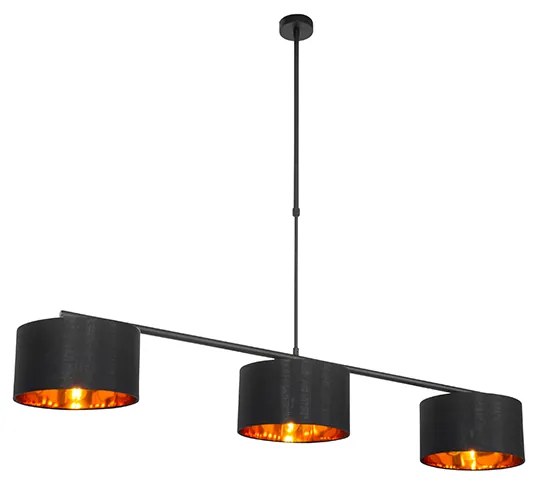 Modern függőlámpa fekete arannyal 125 cm 3-lámpás - VT 3