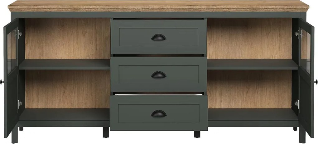 Stanton ablakos szekrény sötétzöld