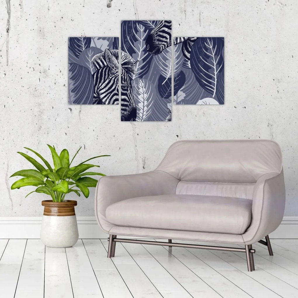 Kép - Kék zebrák (90x60 cm)