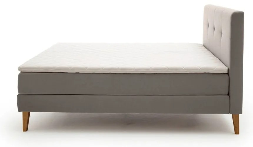 Világosszürke boxspring ágy 160x200 cm Stockholm – Meise Möbel