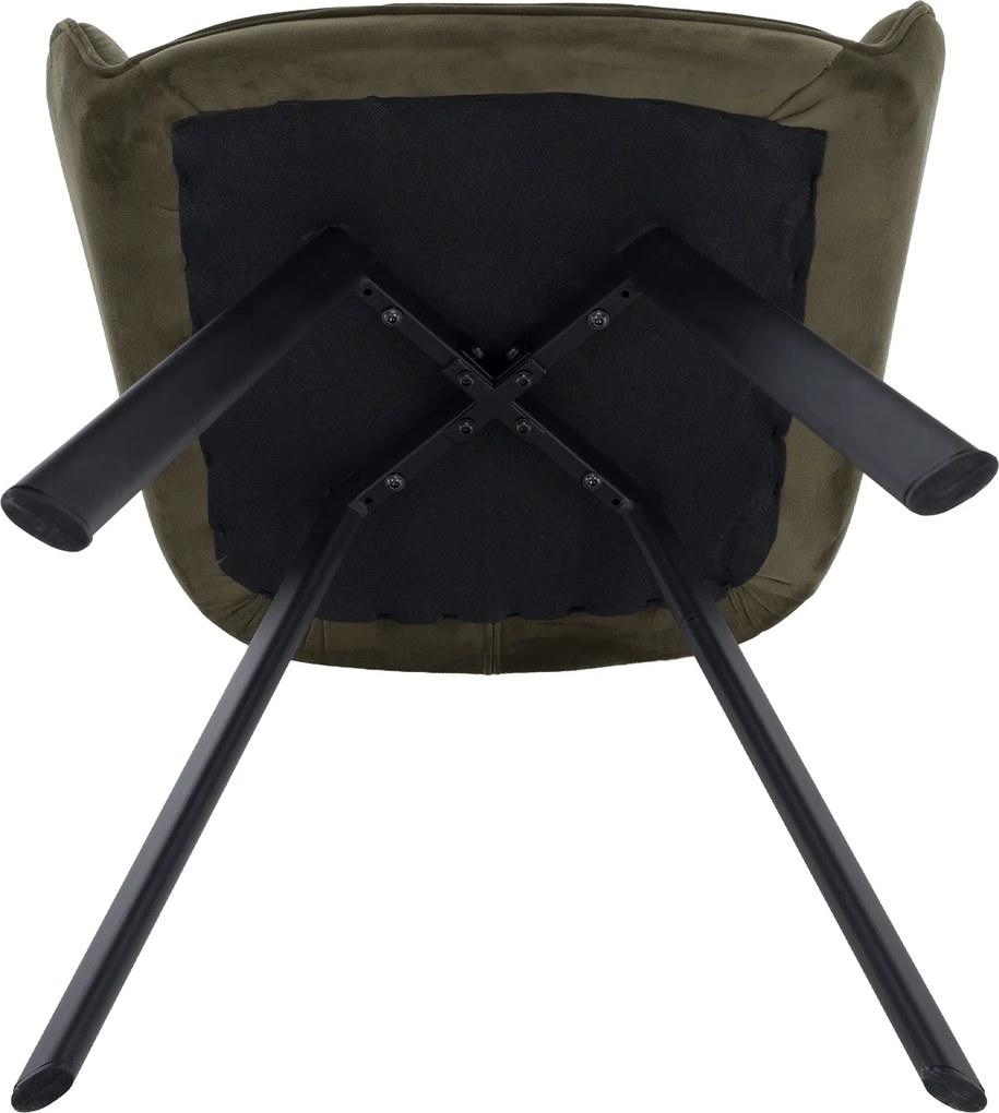 Design fotel, zöld Velvet/fekete, PETIN