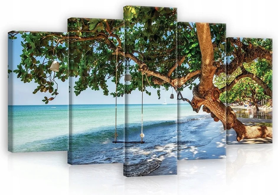 Vászonkép Tengerpart Fa Természet Vászon Fal 5 Részes Nagy 100x60