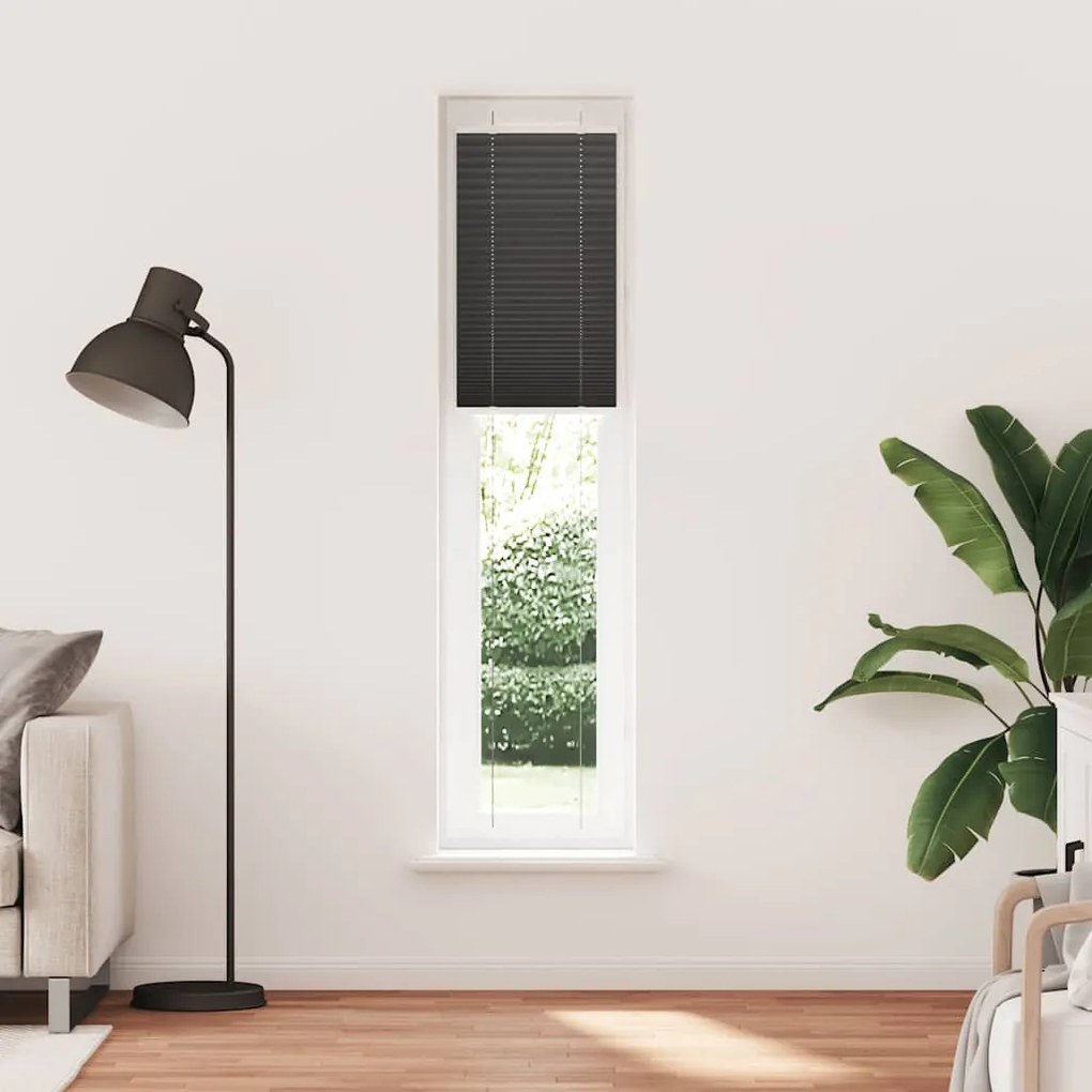 pliszírozott redőny fekete 50x200 cm szövetszélesség 49,4 cm