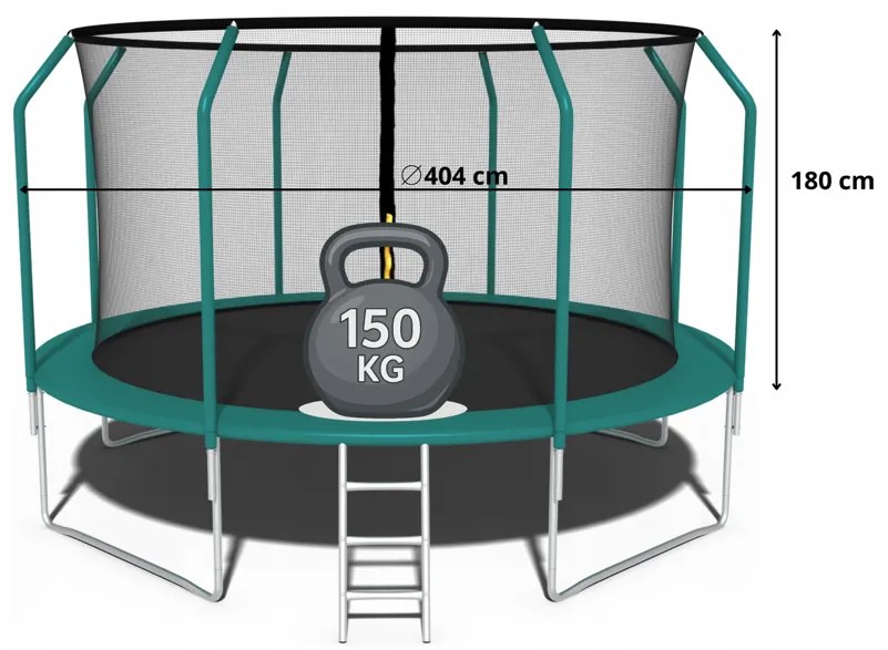 Prémium kerti trambulin gyerekeknek beltéri hálóval 13FT - Ø 404 cm