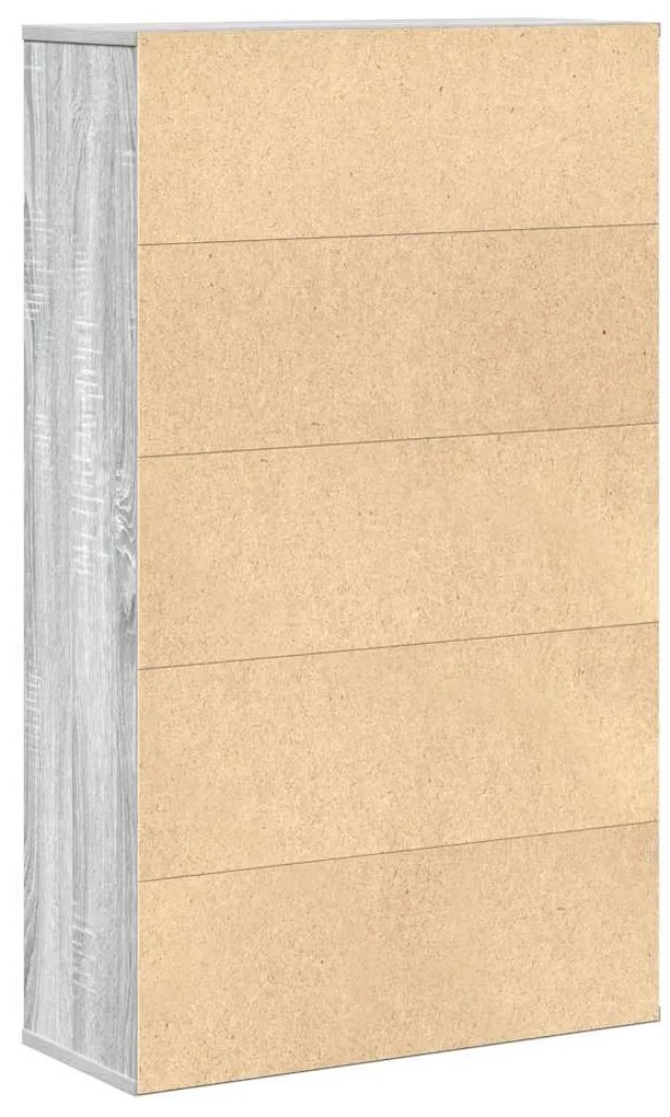 szürke sonoma színű szerelt fa könyvespolc 60x24x101,5 cm