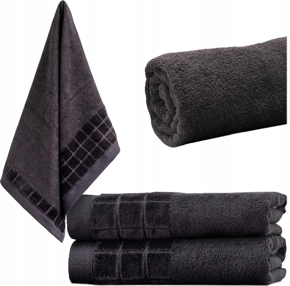 Fürdőlepedő Pamut Frottír Húsos Nedvszívó 50x100 cm Szürke Lengyel