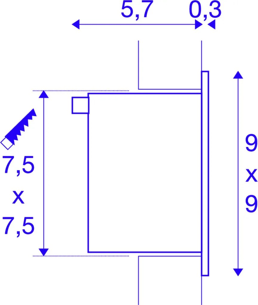 SLV FRAME BASIC 113262 Beépíthető lépcsőházi lámpa 1x1W/LED 3000K 40LM IP20