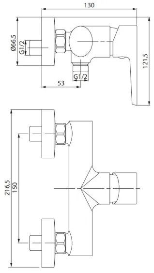 Cersanit S951-577 - Zuhanycsap MODUO fekete