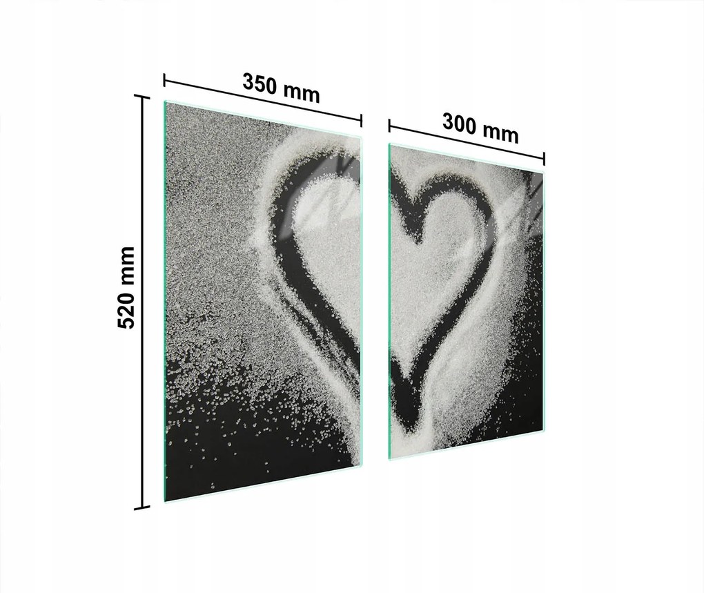 Üveg Konyhai Védőlap 65x52 Szív