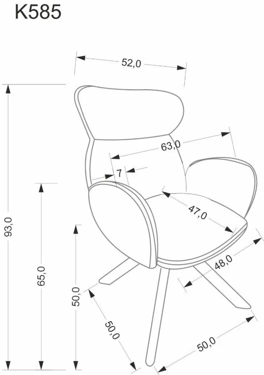 K-585 forgatható szék sötét bézs / natúr tölgy