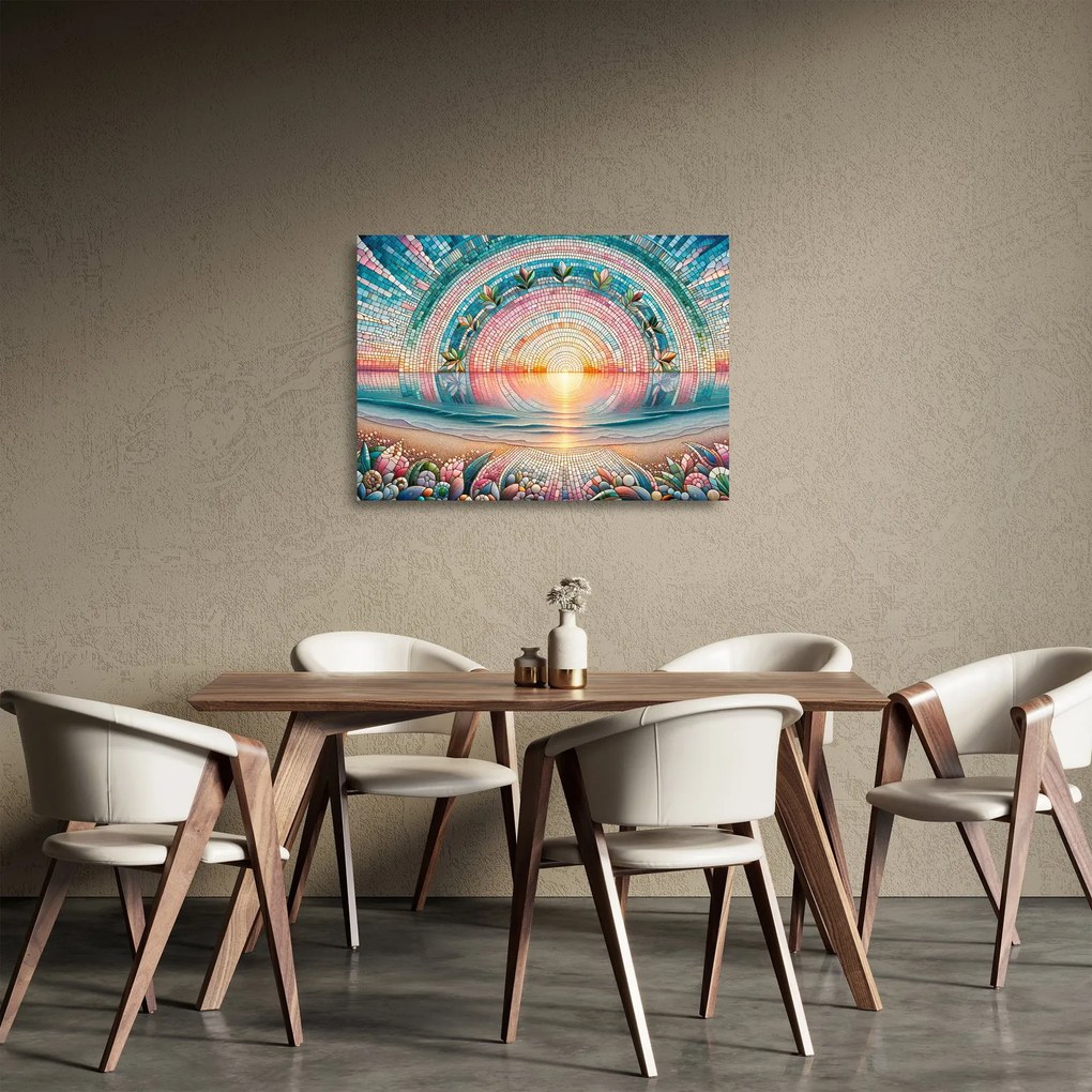 Üveg kép – Naplemente mozaik (70x50 cm)