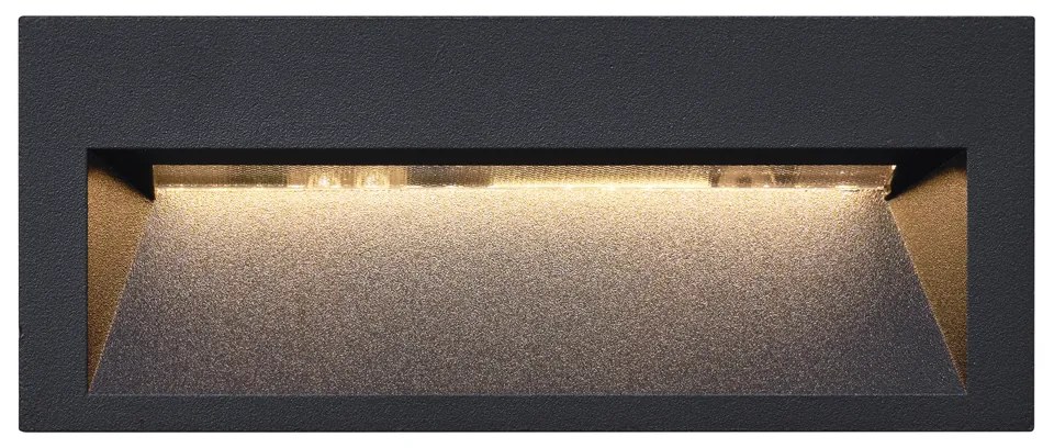 Modern Süllyesztett Fali Lámpa Fekete 16cm LED-del IP65 - Mert