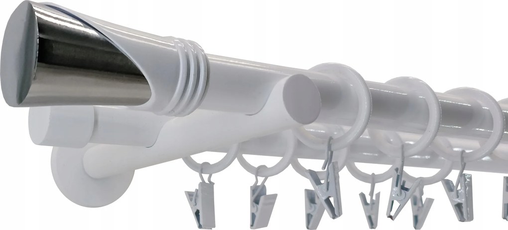 Dupla Függönykarnis Fém 19+19mm Fehér 140cm Vega