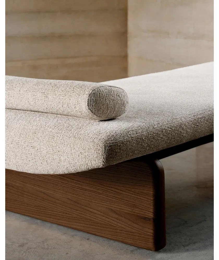 Bézs-sötét natúr színű zsenília heverő (variálható sarok) Topaz – Kave Home