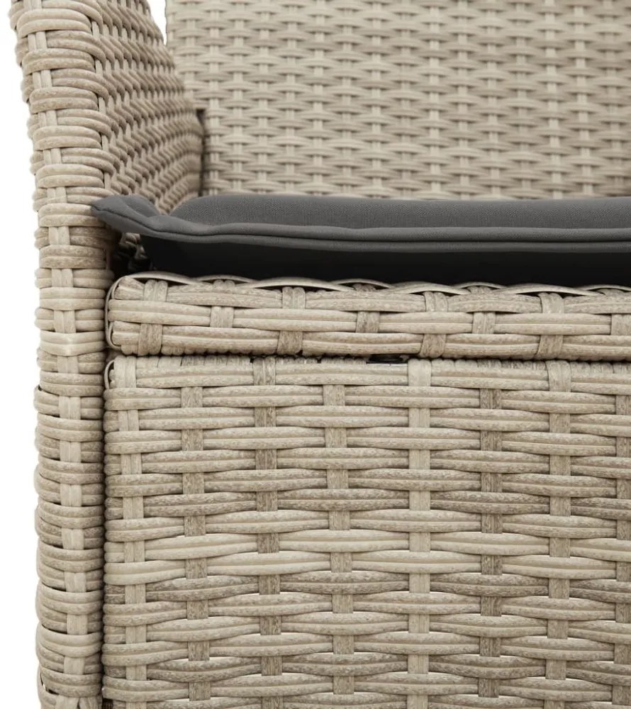 9 részes szürke polyrattan/üveg kerti étkezőgarnitúra párnákkal
