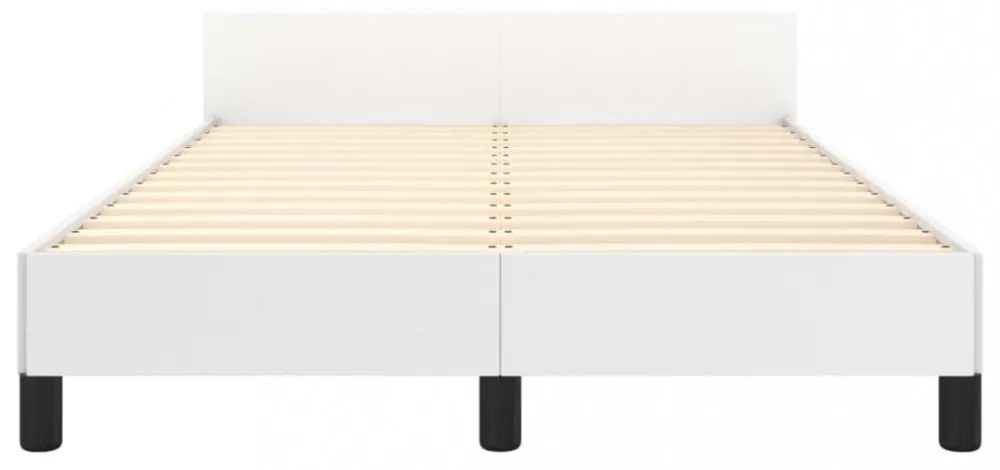 fehér műbőr ágykeret fejtámlával 120 x 200 cm