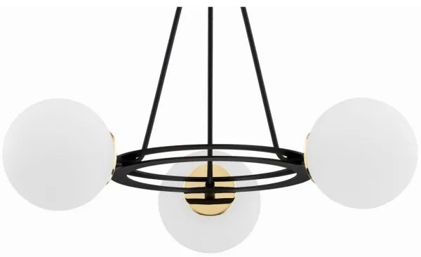 Argon 6150 - Csillár rúdon AMALFI 3xE27/15W/230V fekete/fehér