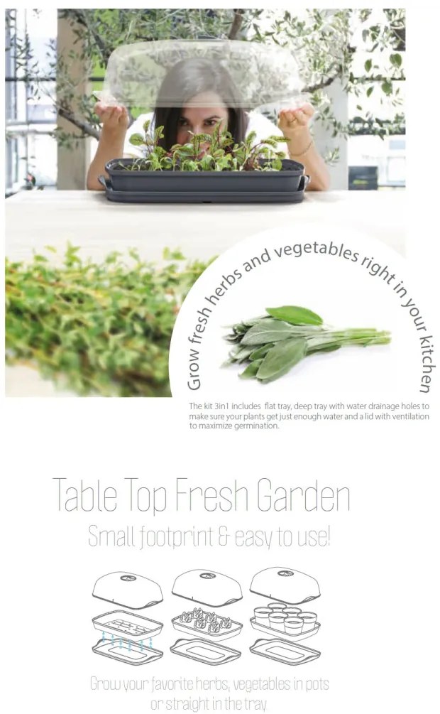 Prosperplast RESPANA TABLE GREENHOUSE palántázó antracit 39,1 cm