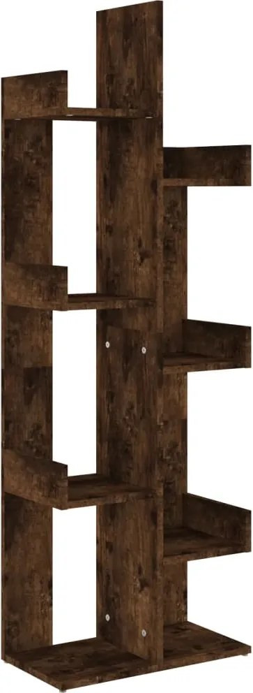 vidaXL füstös tölgy színű szerelt fa könyvszekrény 48 x 25,5 x 140 cm