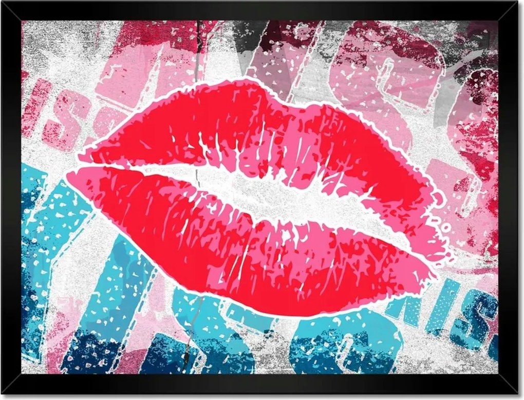 Poszterek keretben 40x30 Csábító ajkak Kiss csók