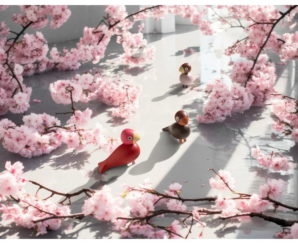 Tömörfa szobor (magasság 12,5 cm) Bird Flora – Kay Bojesen Denmark