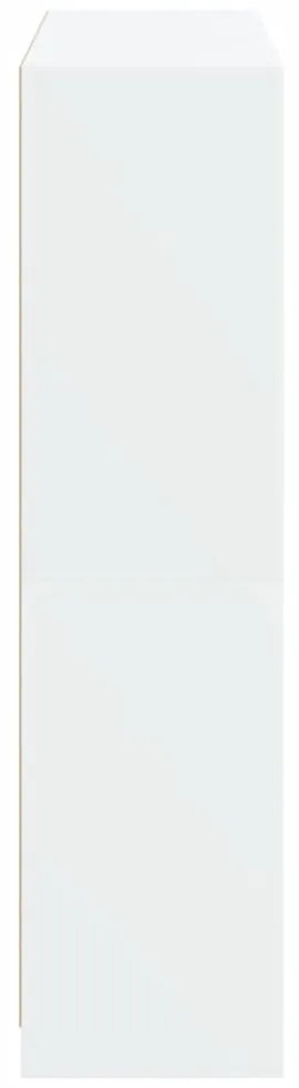 fehér szerelt fa könyvespolc ajtókkal 136 x 37 x 142 cm