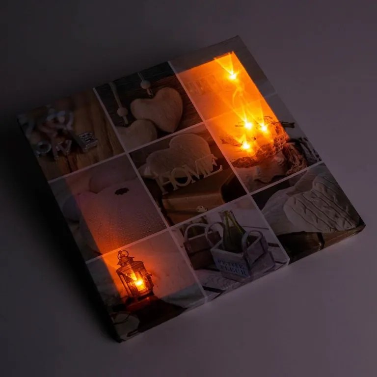 GARTHEN Falfestmény Home 5 LED 30 x 30 cm