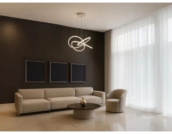 LED fényerőszabályozható, kábelen függesztett csillár LED/95W/230V 3000-6500K átm. 57 cm + távirányító