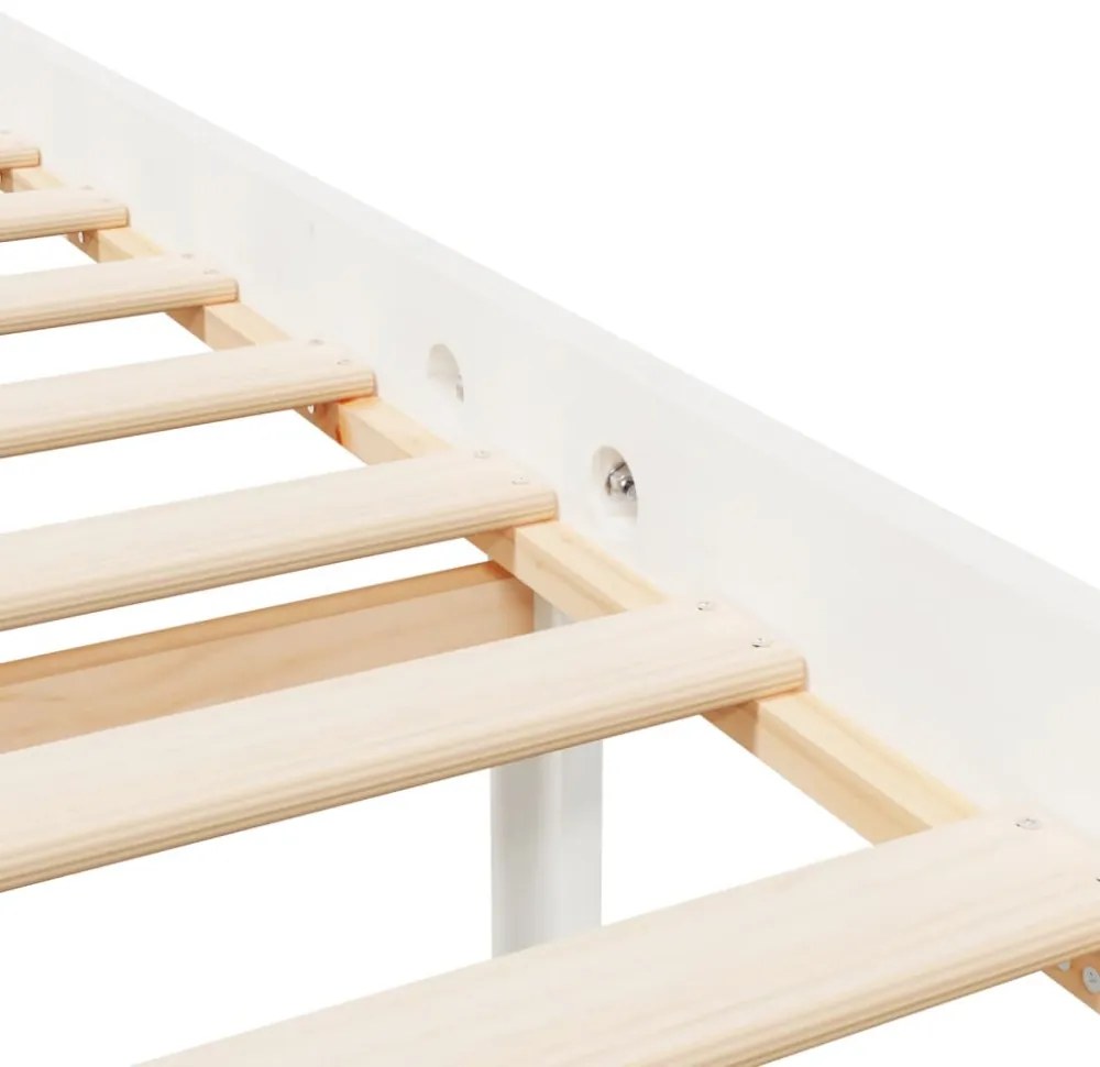 fehér tömör fa ágy időseknek fejtámlával King Size