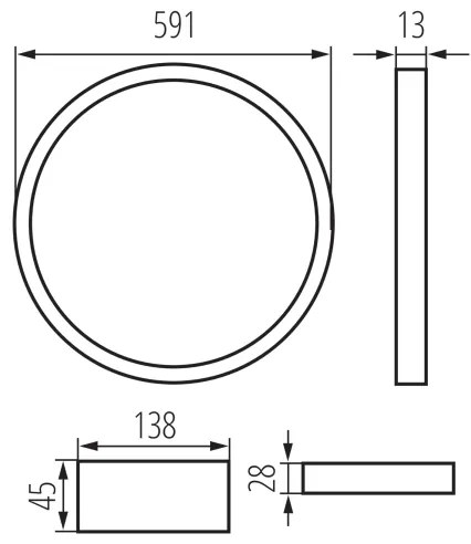 Kanlux 26785 - AVAR LED beépíthető keret 40W, 230V, 4000K, 59 cm átm.