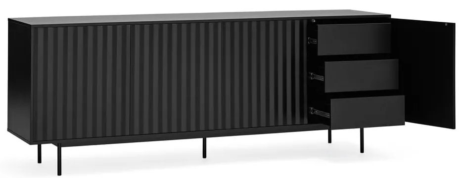 Fekete alacsony komód 211x80 cm Sierra – Teulat