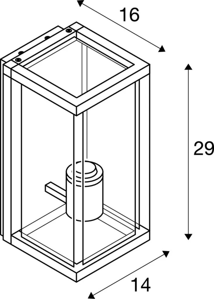 SLV 1002403 QUADRULO Modern Kültéri Fali Lámpa Antracit E27 IP44