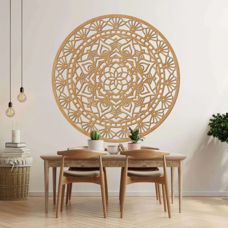 Elegáns, fából készült mandala, az élet virága - AFORDI