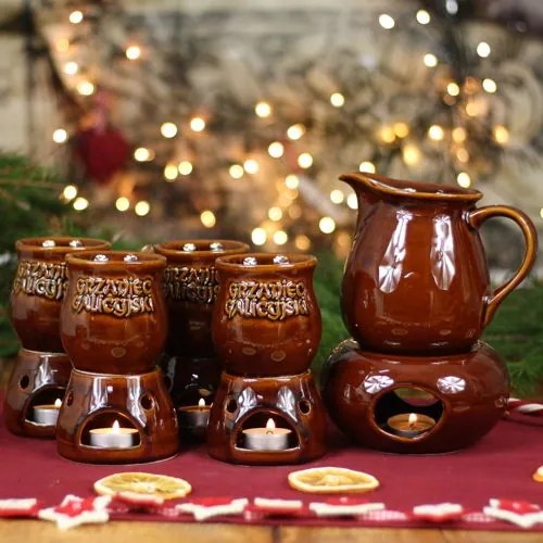 Bögrék kancsó forralt bor szett 11db-os Ajándék